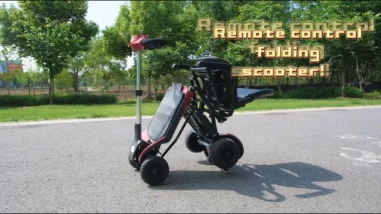 Scooter elettrico pieghevole automatico per mobilità a quattro ruote con batteria al litio